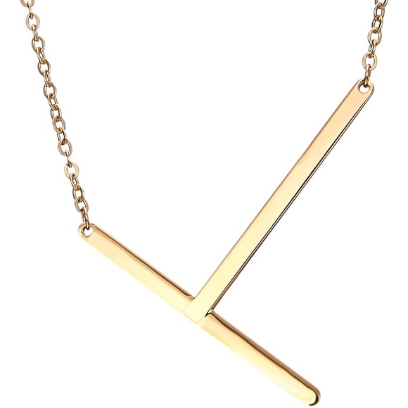 ✨ •Gold Woman’s Name Initial Necklace • | T | *NWT - Picture 2 of 3